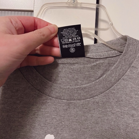 NWOT Stussy x Nike Sky Force Collab Graphic Tee Tshirt Men Size L Gray White - Picture 4 of 6